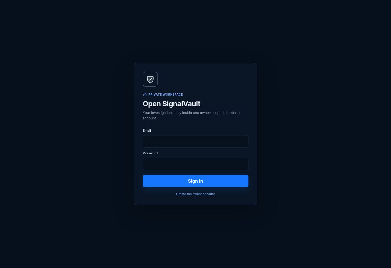 Private workspace — owner-scoped storage, signed in